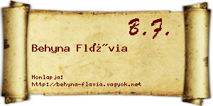 Behyna Flávia névjegykártya